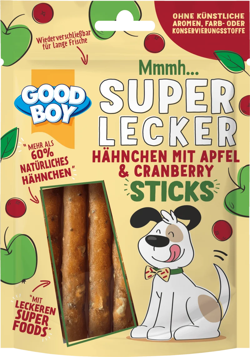 Hähnchen mit Apfel und Cranberry Sticks
